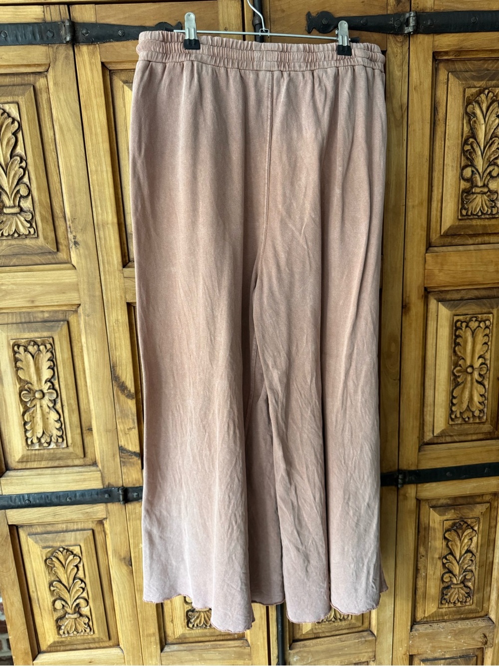 easel Wide Leg Drawstring Pants in Dusty Rose - Picture 4 of 6